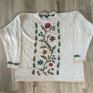 Vintage LL Bean women's sweater Embroidered XL